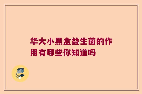 华大小黑盒益生菌的作用有哪些你知道吗