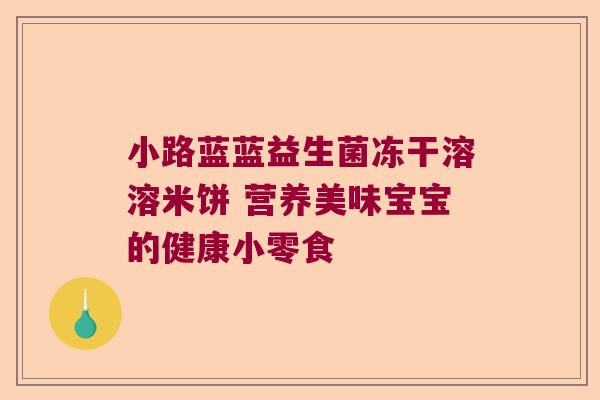 小路蓝蓝益生菌冻干溶溶米饼 营养美味宝宝的健康小零食