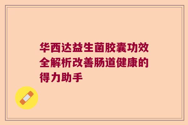 华西达益生菌胶囊功效全解析改善肠道健康的得力助手