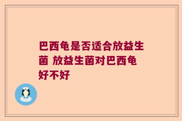 巴西龟是否适合放益生菌 放益生菌对巴西龟好不好