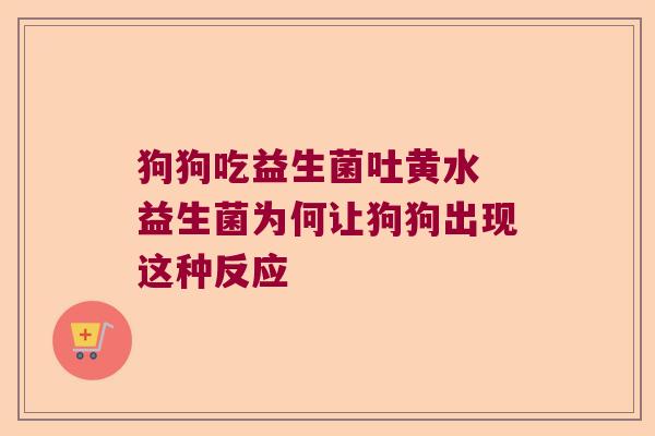 狗狗吃益生菌吐黄水 益生菌为何让狗狗出现这种反应