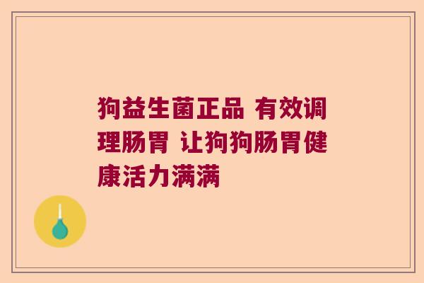 狗益生菌正品 有效调理肠胃 让狗狗肠胃健康活力满满