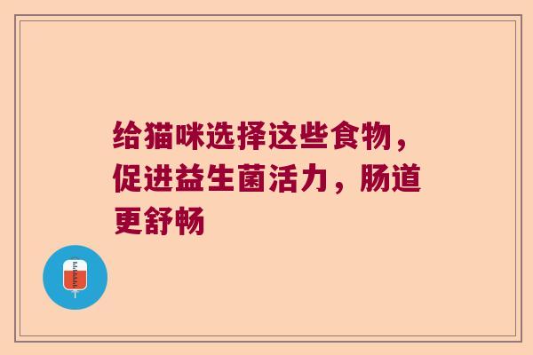 给猫咪选择这些食物，促进益生菌活力，肠道更舒畅